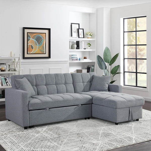 Oakleigh 3 Seater Sofa Bed with Storage - Grey