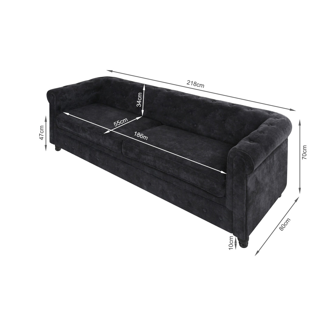 Aviana 3 Seater Sofa - Black