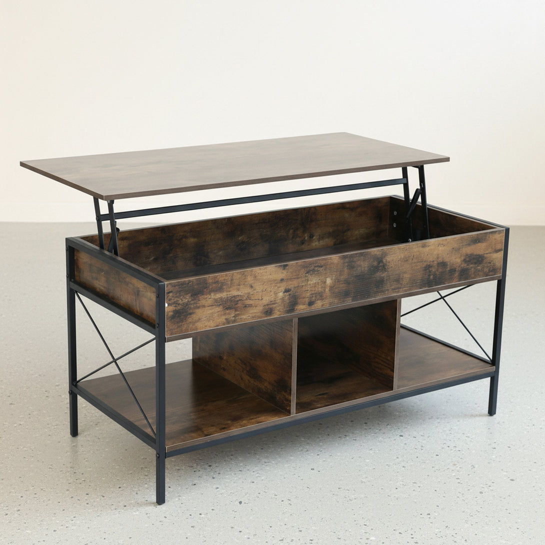Vault Lift-Top Storage Coffee Table - Rustic Brown