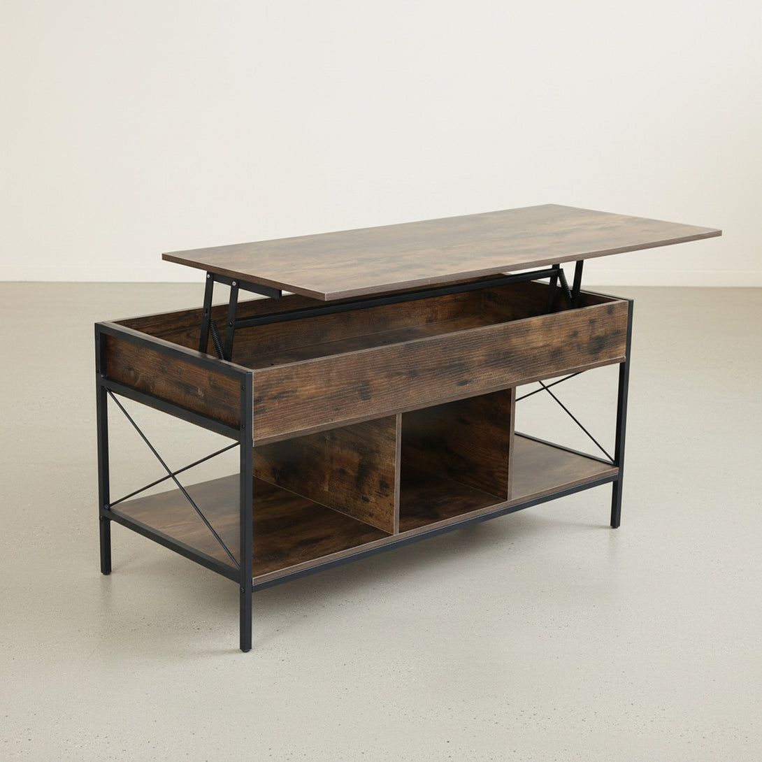 Vault Lift-Top Storage Coffee Table - Rustic Brown
