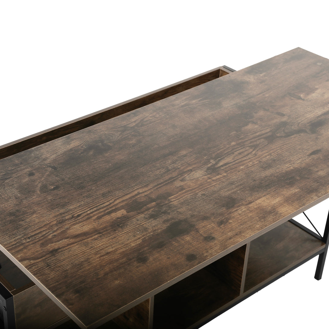 Vault Lift-Top Storage Coffee Table - Rustic Brown