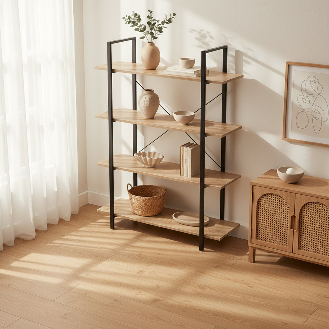 Forge 4-Tier Bookshelf - Natural