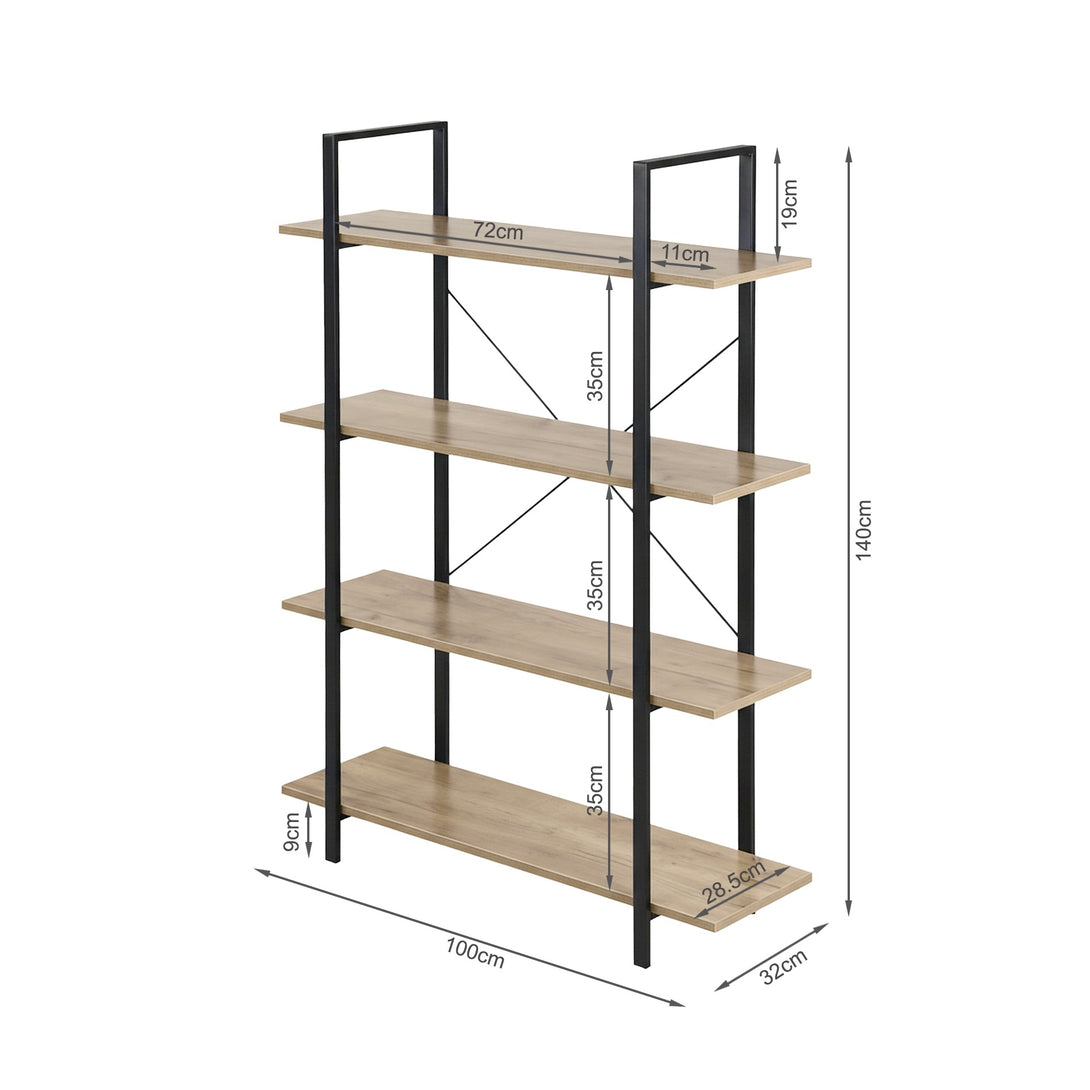 Forge 4-Tier Bookshelf - Natural