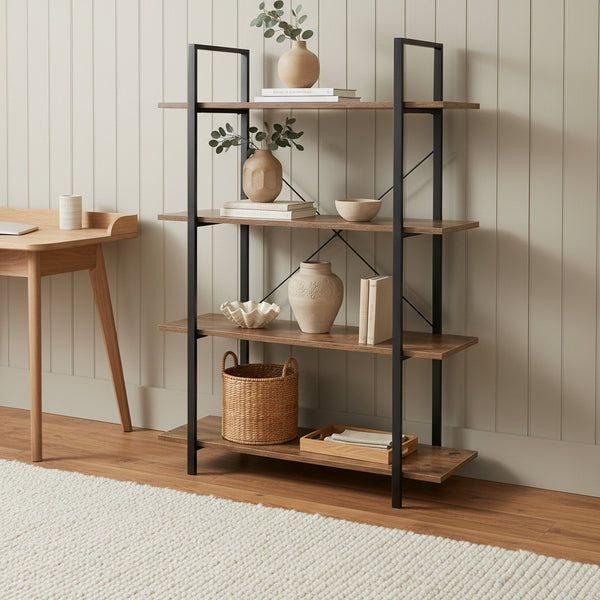 Forge 4-Tier Bookshelf - Rustic Brown