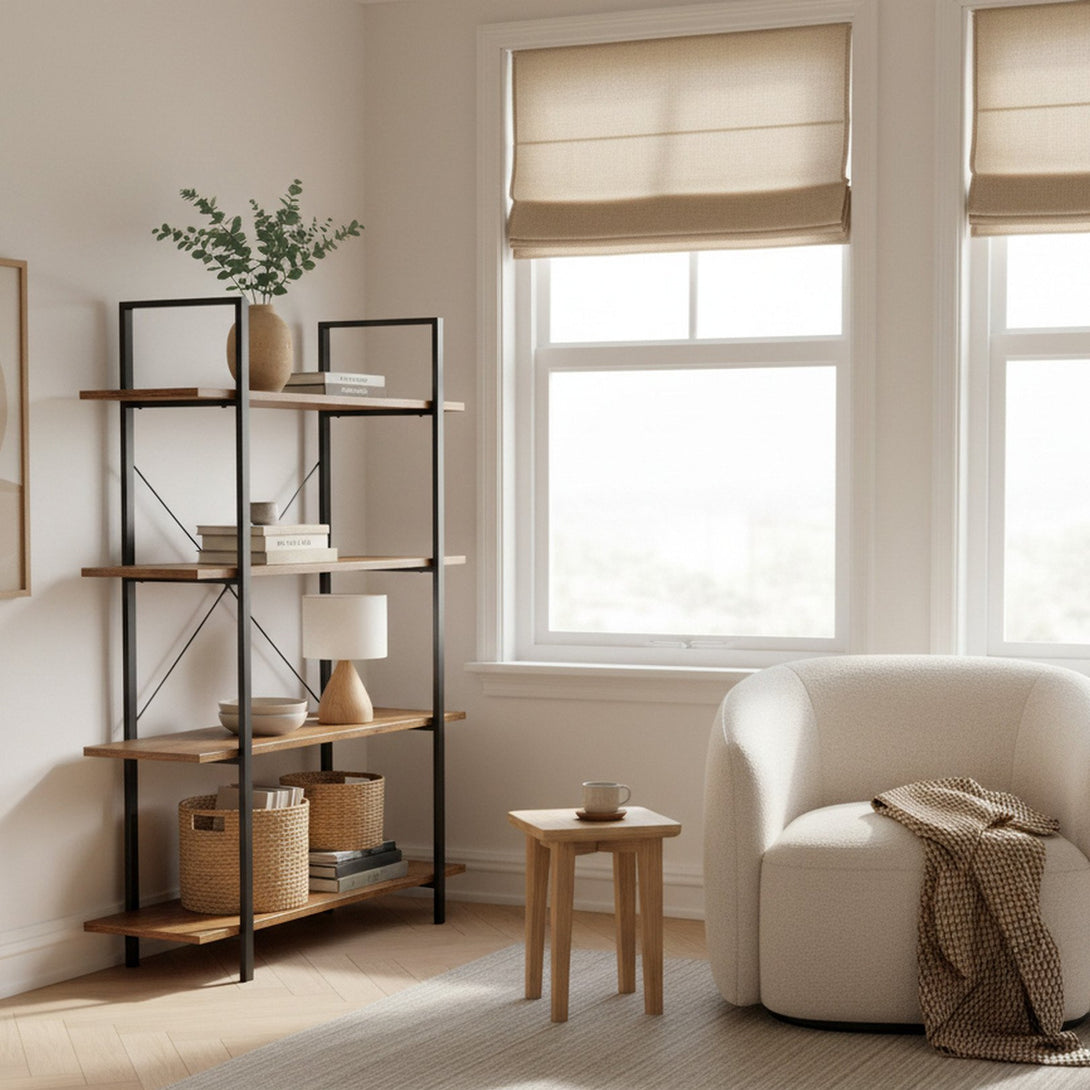 Forge 4-Tier Bookshelf - Rustic Brown