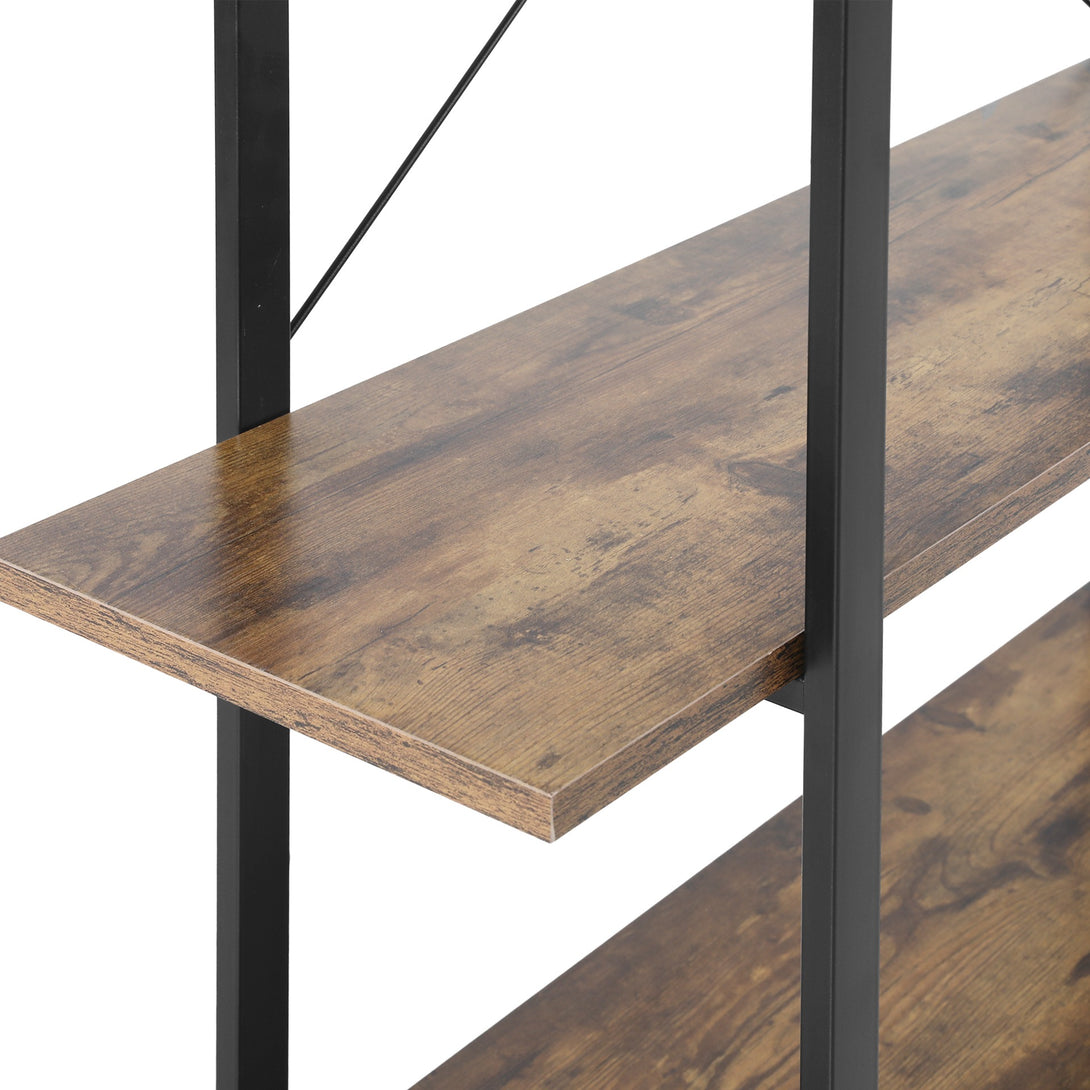 Forge 4-Tier Bookshelf - Rustic Brown