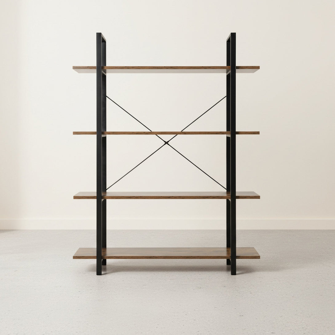 Forge 4-Tier Bookshelf - Rustic Brown