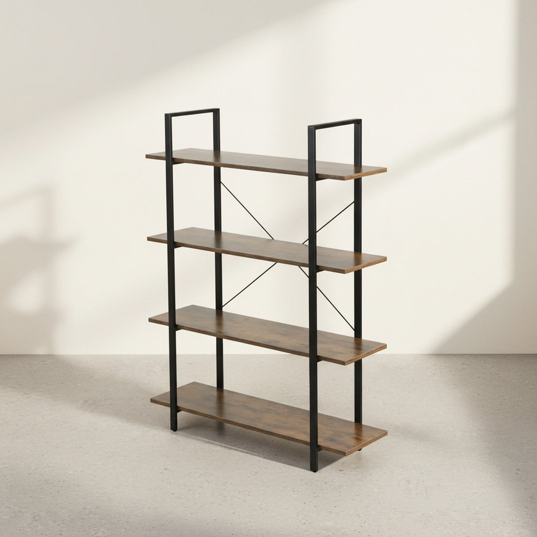 Forge 4-Tier Bookshelf - Rustic Brown
