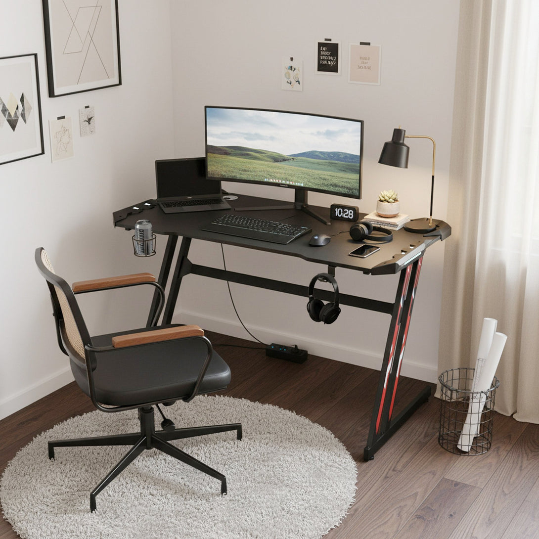 Vortex 120cm Gaming Desk - Carbon Black