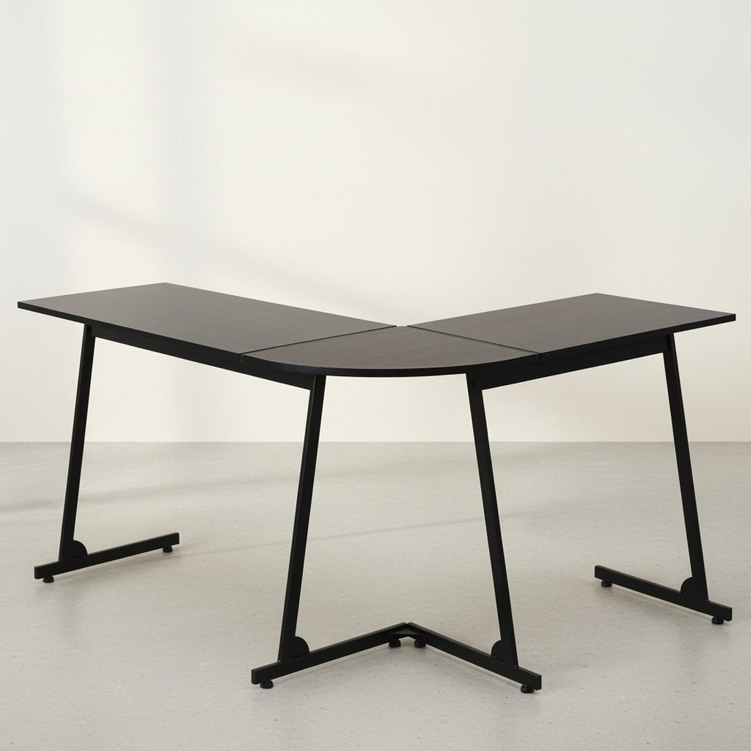 Nordix L-Shaped Computer Corner Desk - Black