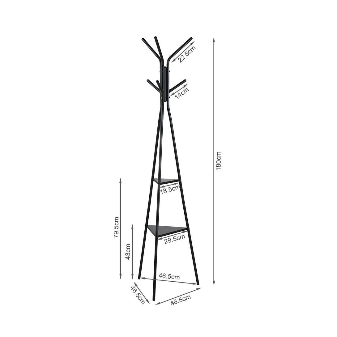 Airo Rack Aero Coat Rack with Storage Shelves - Black – Treasurebox