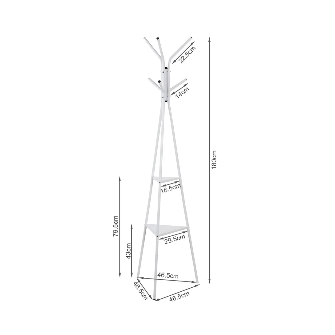 Aero Coat Rack with Storage Shelves - White