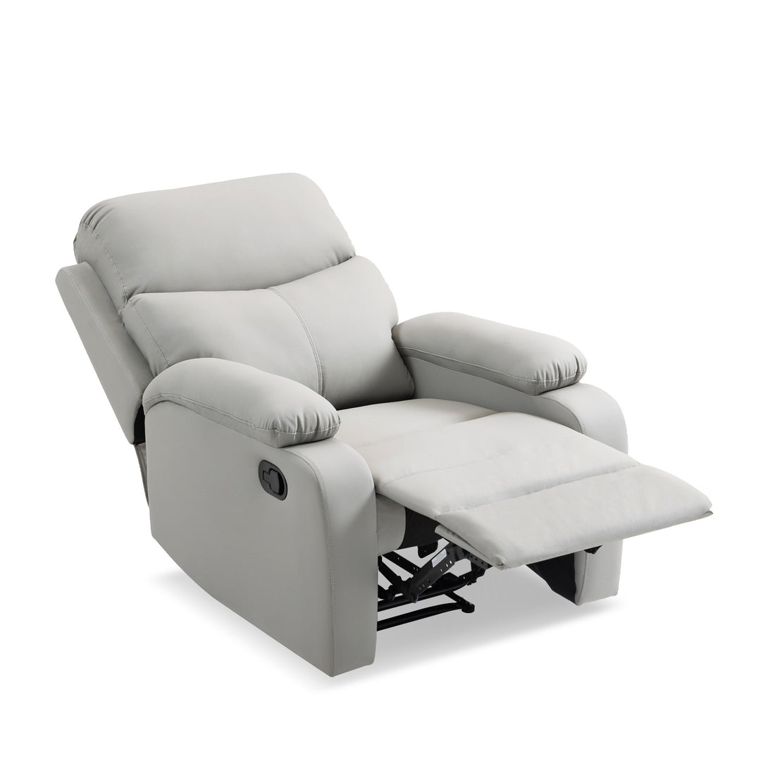Haven PU Manual Recliner Chair - Light Grey