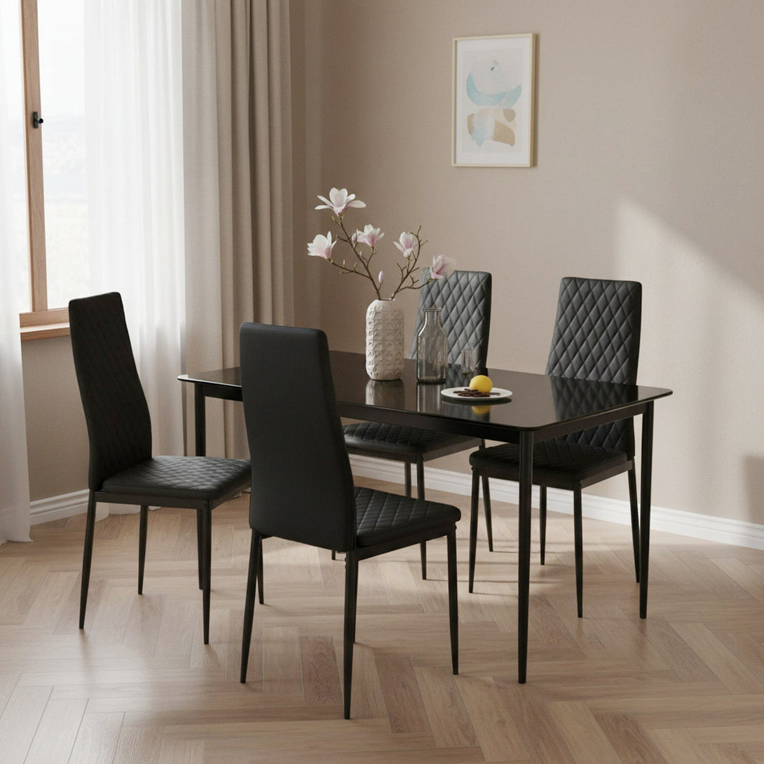 Fusion Diamond Chair- Set of 4 - Black | Modern Elegance – Treasurebox