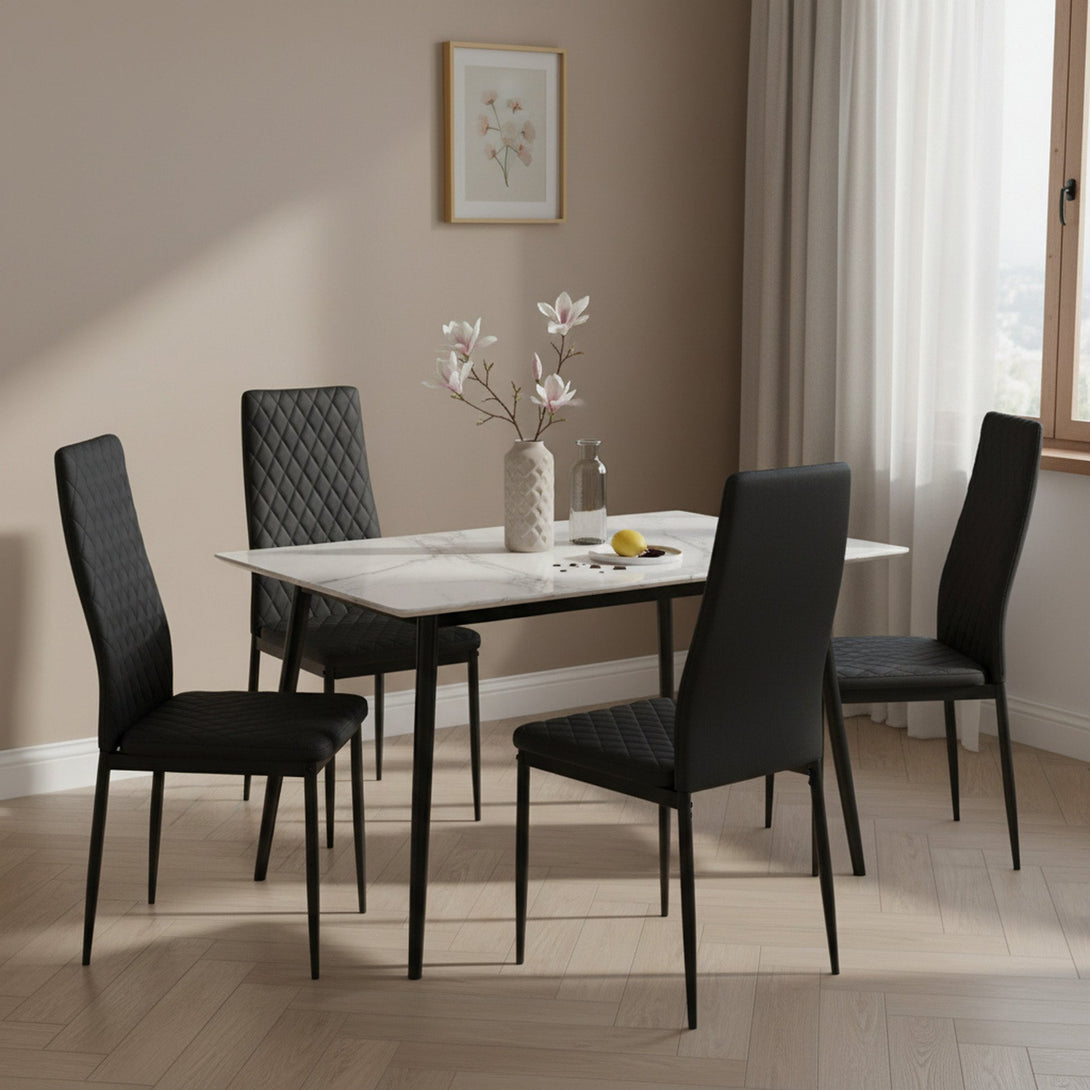 Fusion Diamond Chair- Set of 4 - Black