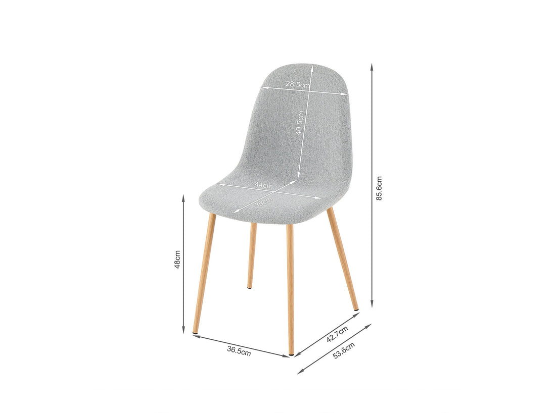 Arlo Linen Dining Chair - Set of 4 - Light Grey