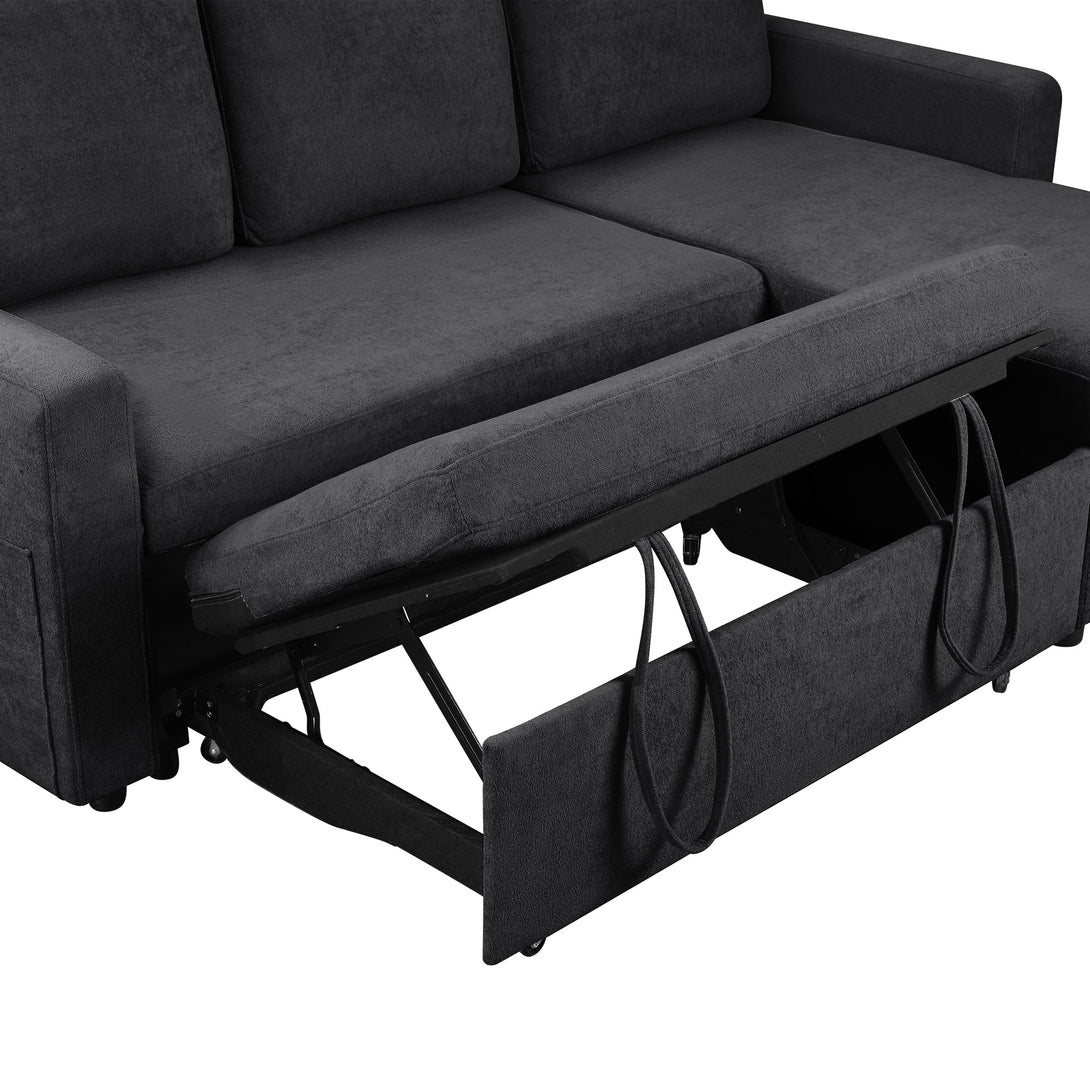 Amy 3 Seater Sofa Bed with Storage - Dark Grey