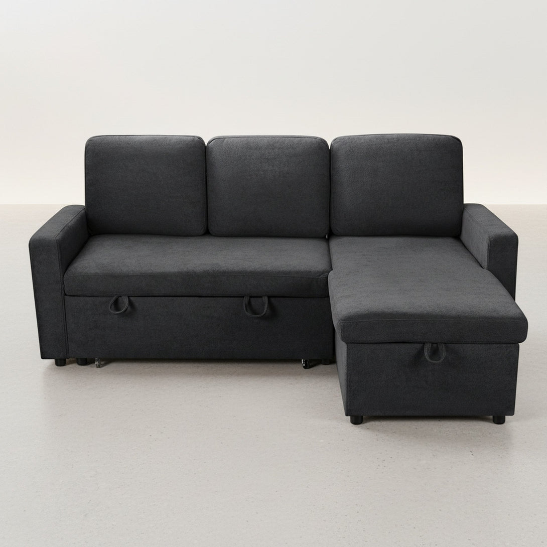 Amy 3 Seater Sofa Bed with Storage - Dark Grey