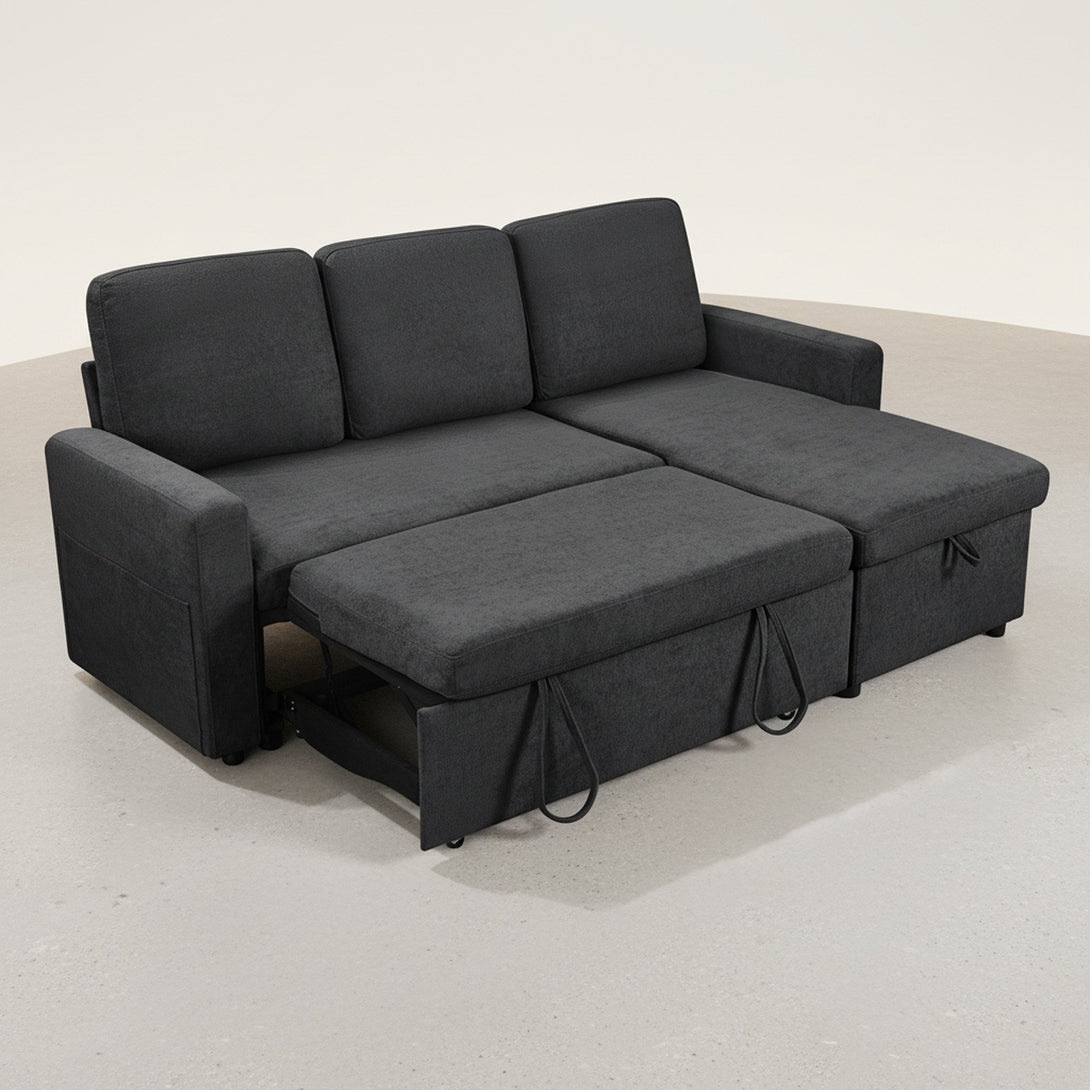 Amy 3 Seater Sofa Bed with Storage - Dark Grey