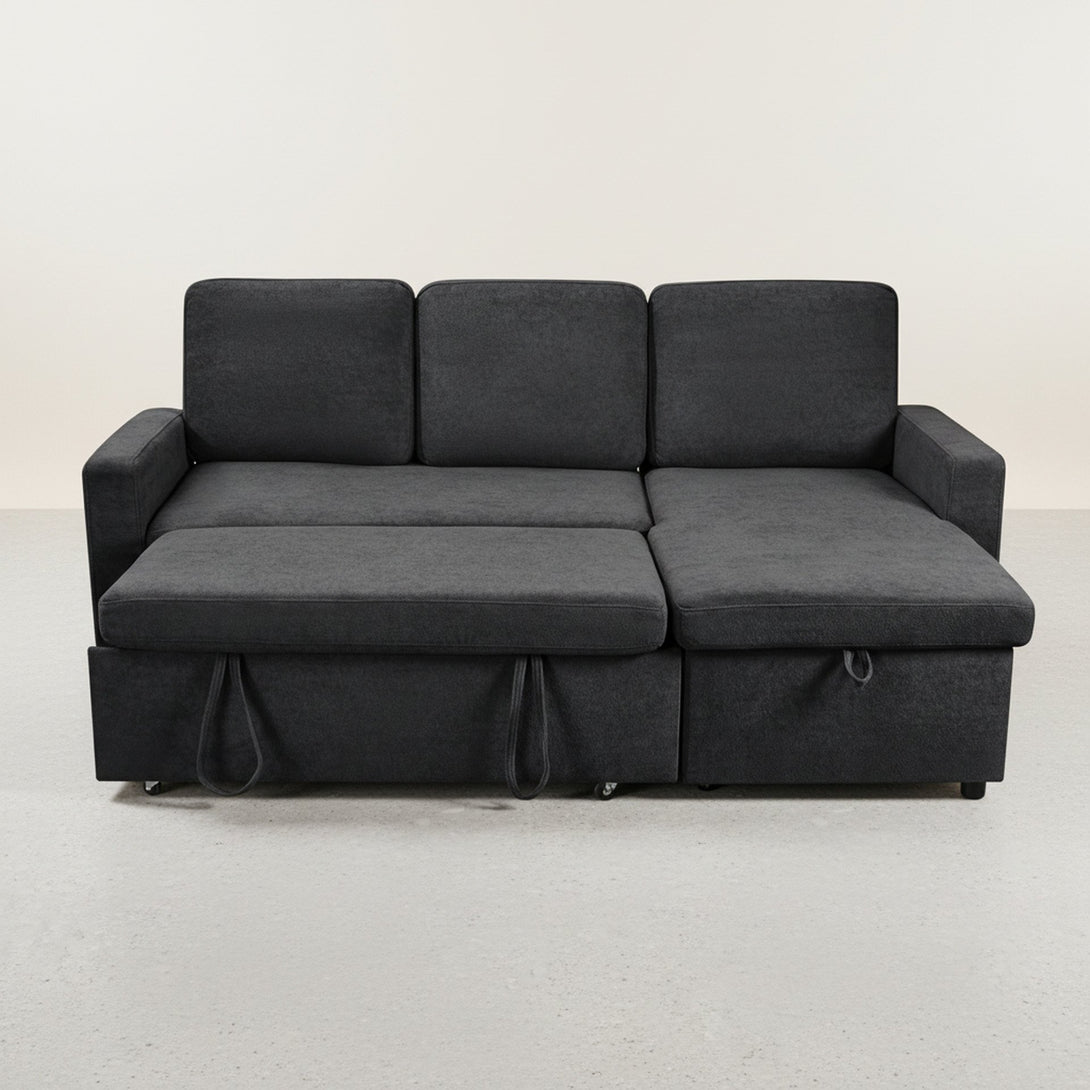 Amy 3 Seater Sofa Bed with Storage - Dark Grey