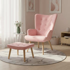 Olivia Armchair with Ottoman - Pink