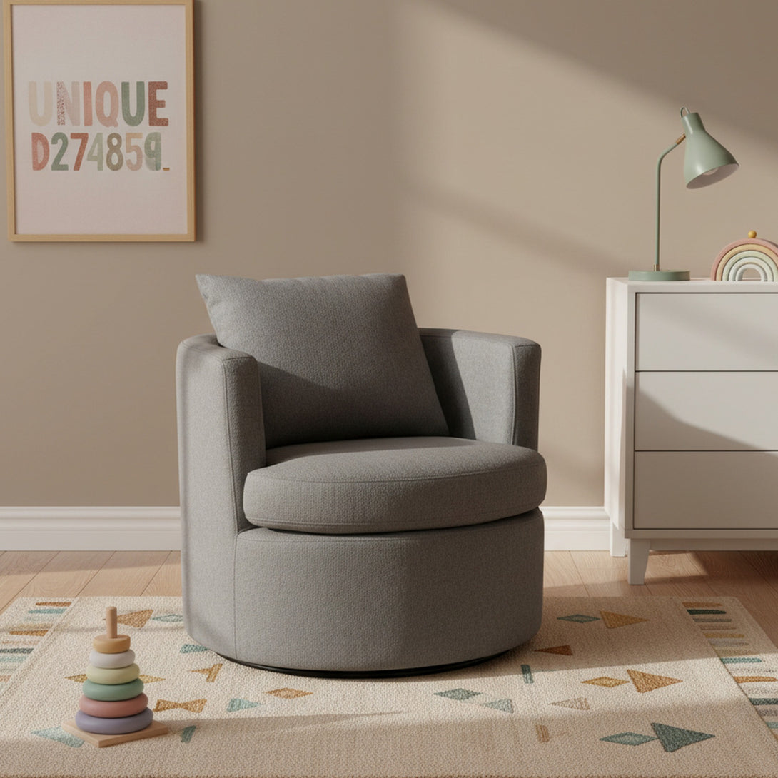 Luva Linen Swivel Sofa Chair - Dark Grey