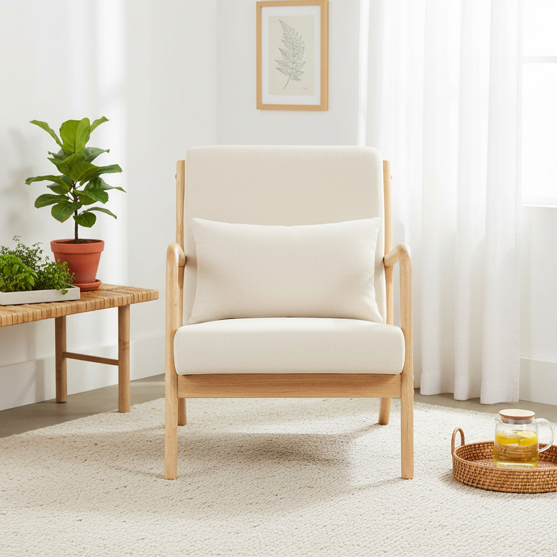 Taru Velvet Armchair - Beige