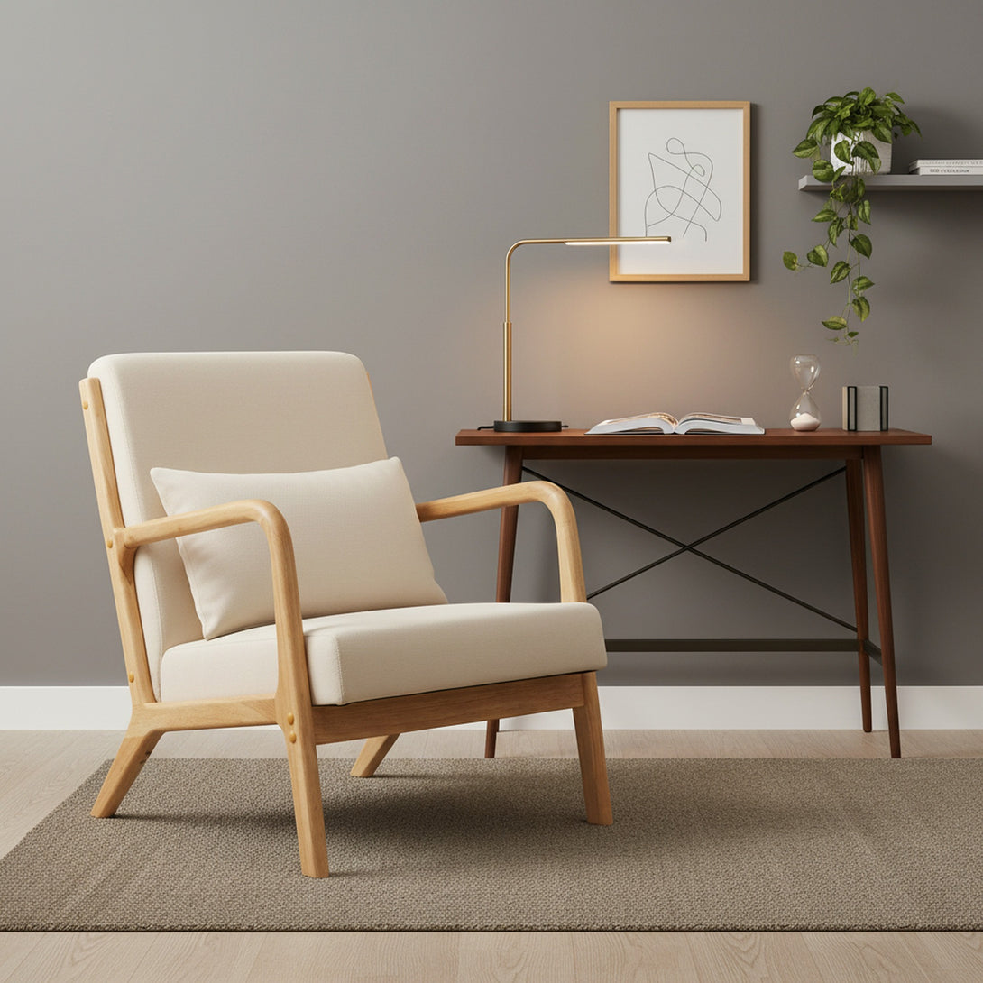 Taru Velvet Armchair - Beige