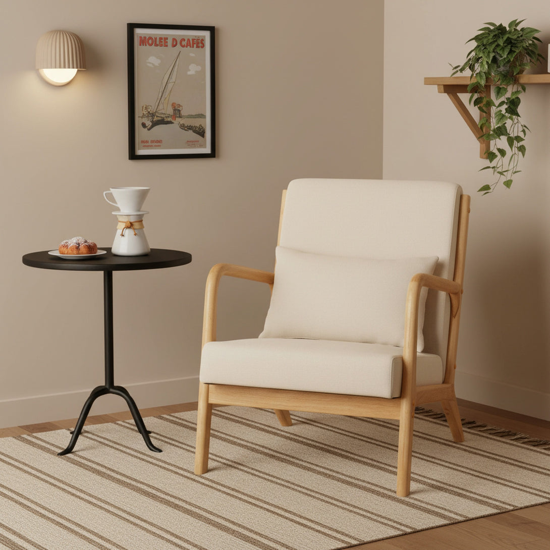 Taru Velvet Armchair - Beige