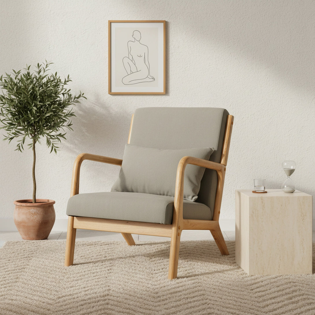 Taru Velvet Armchair - Grey