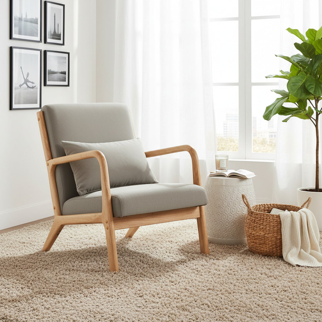 Taru Velvet Armchair - Grey