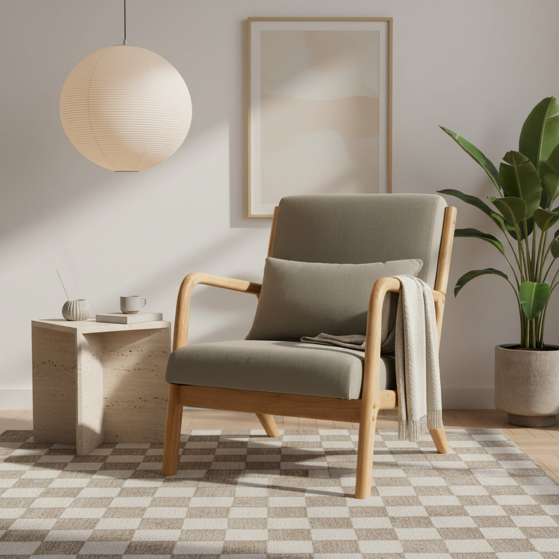 Taru Velvet Armchair - Grey