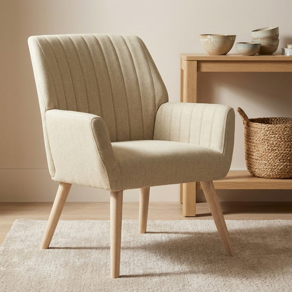 Niva Linen Armchair - Linen Beige