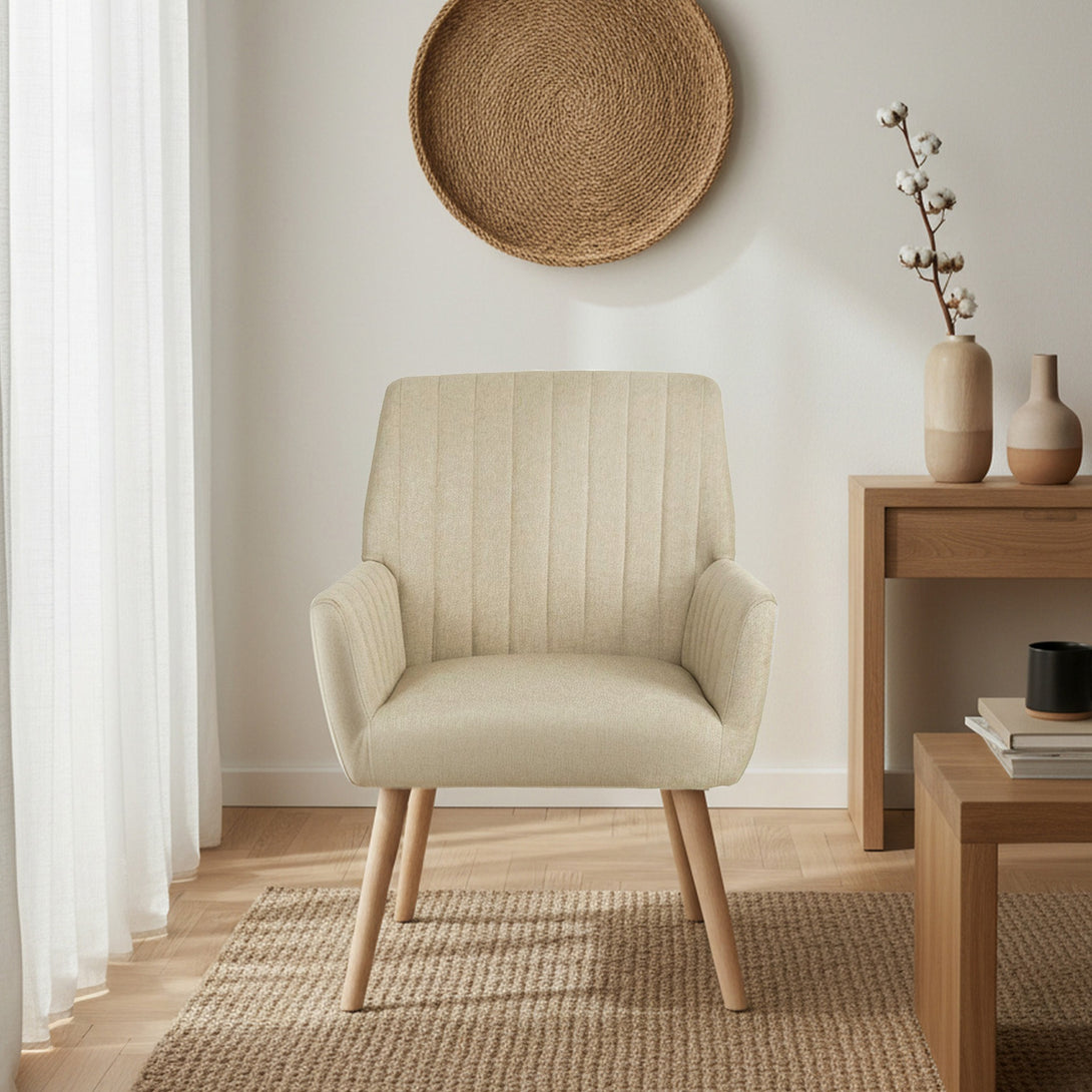 Niva Linen Armchair - Linen Beige