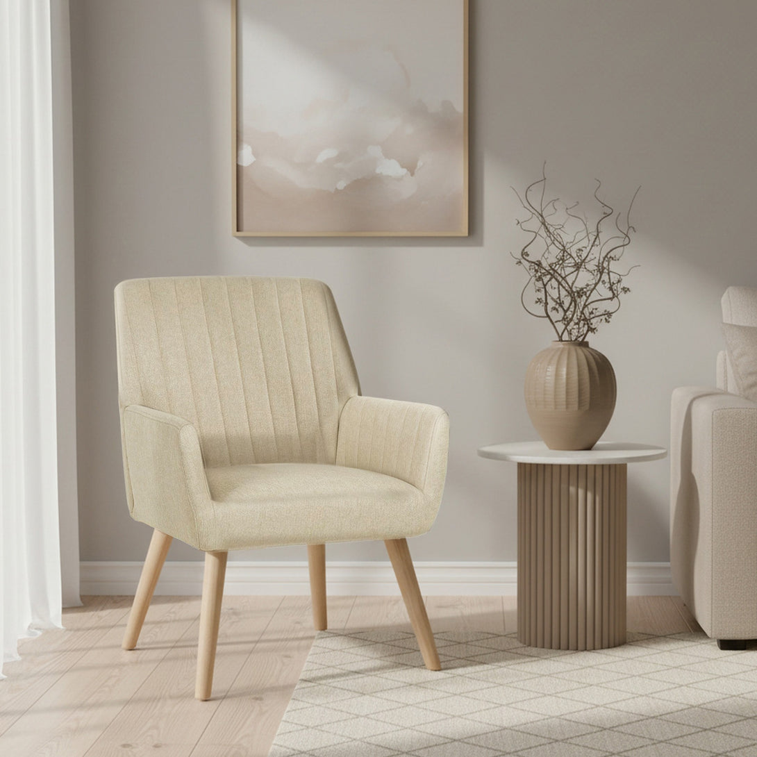 Niva Linen Armchair - Linen Beige