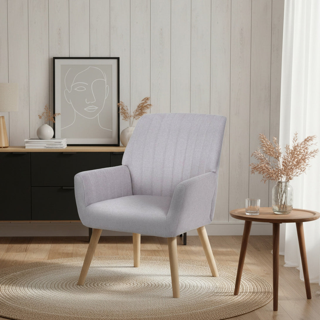 Niva Linen Armchair - Light Grey