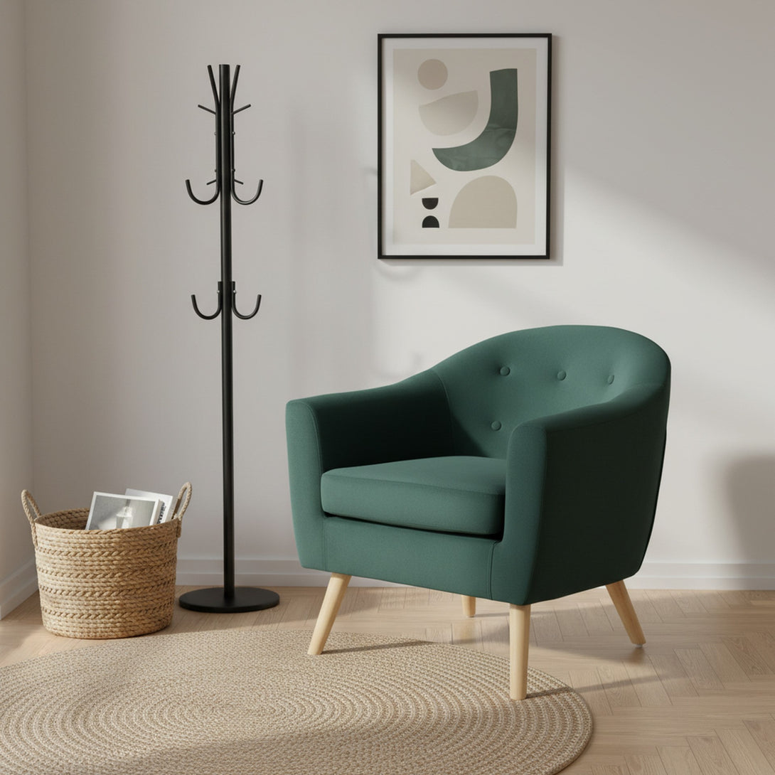 Millo Velvet Armchair - Dark Green