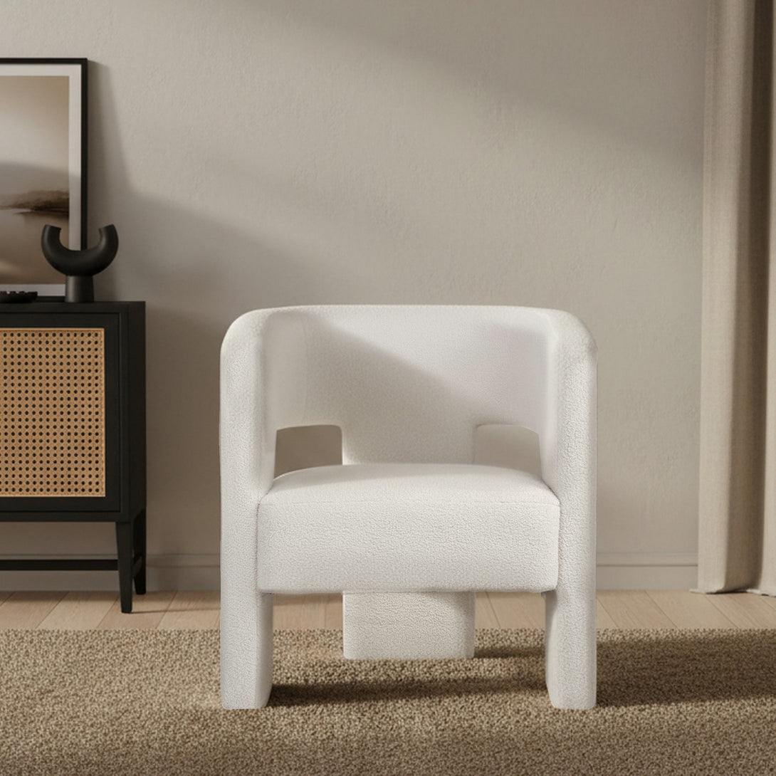 Rivo Boucle Armchair - White