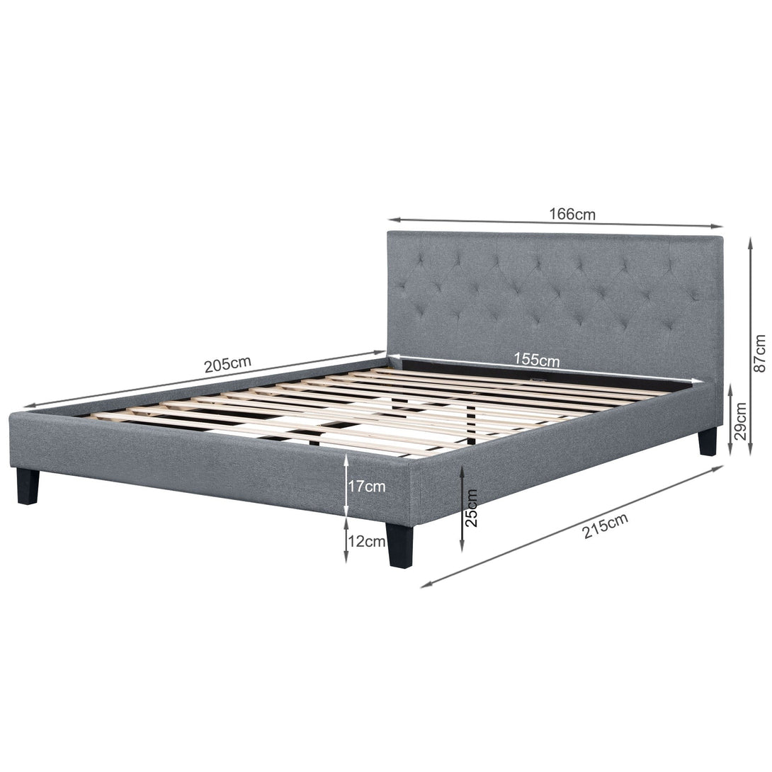 Blane Queen Bed Frame - Elegant Grey Design – Treasurebox