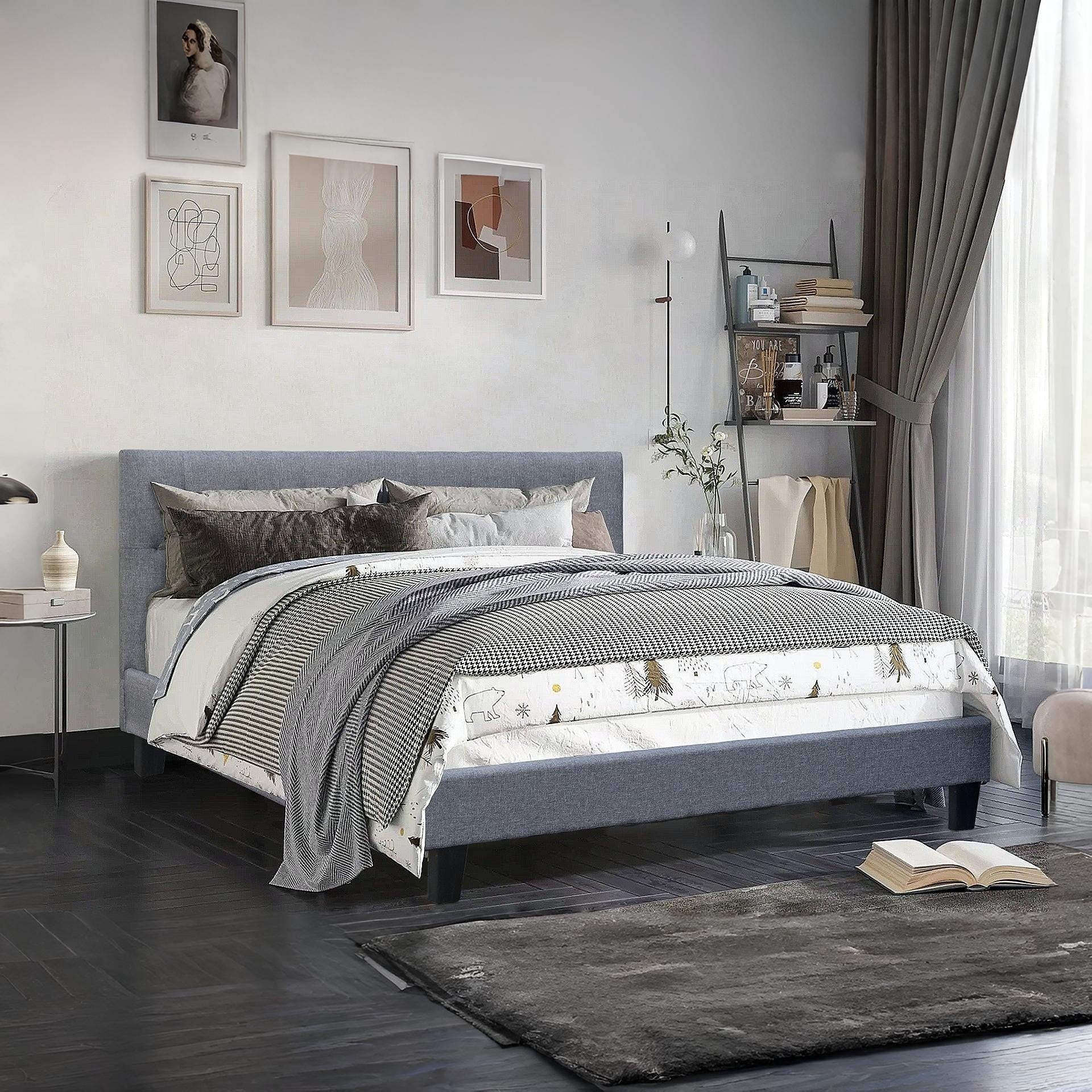 Blane Super King Bed Frame - Grey | Contemporary Style – Treasurebox