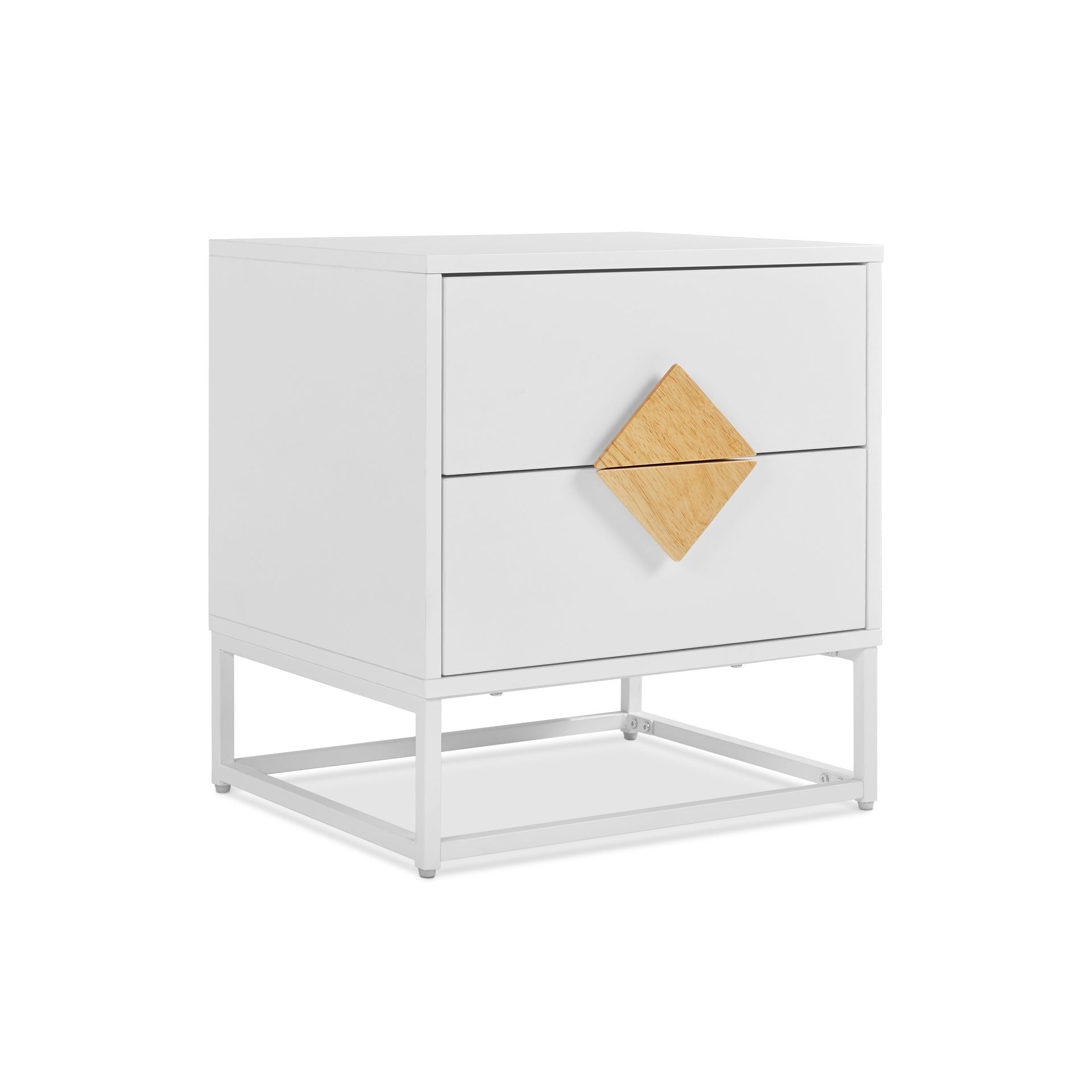 Alaska White Wooden Bedside Table - Modern Design – Treasurebox