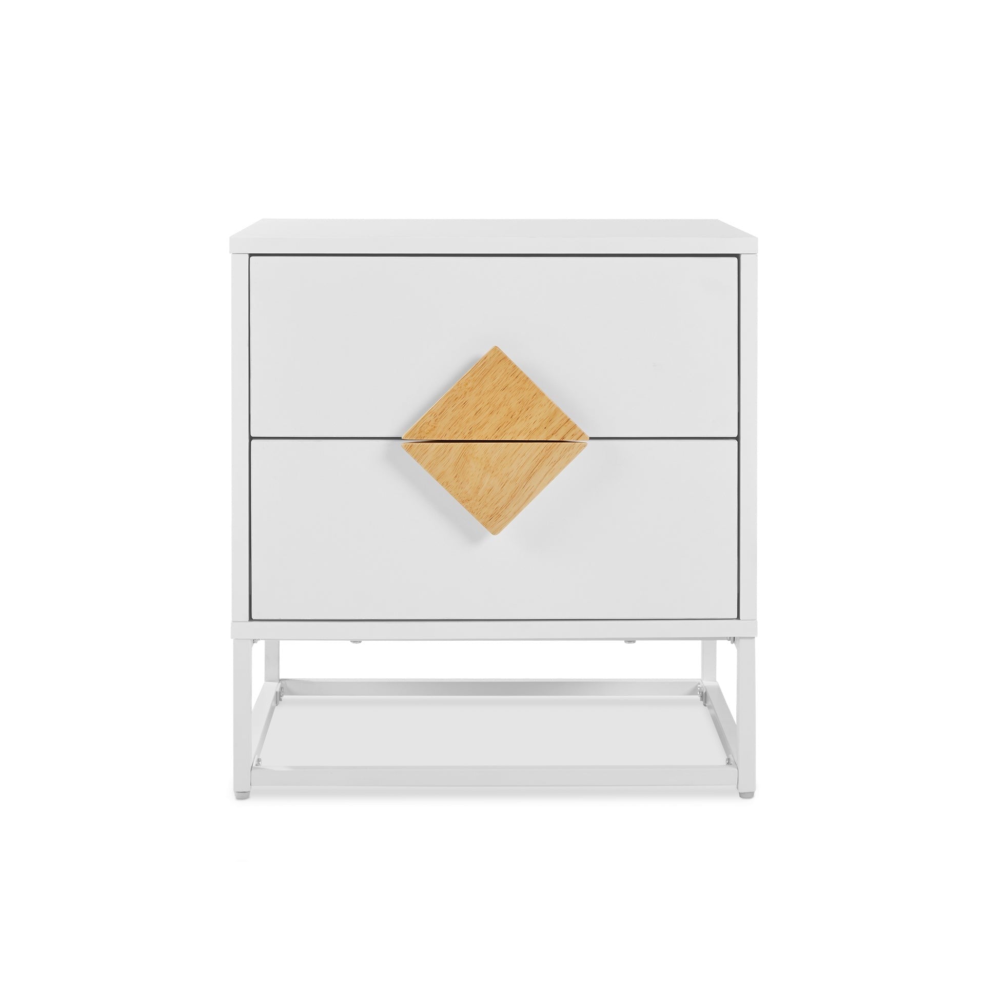Alaska White Wooden Bedside Table - Modern Design – Treasurebox