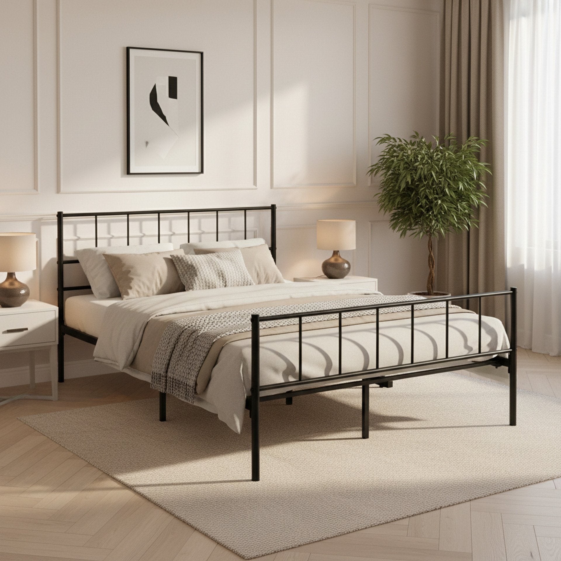Keira Double Metal Bed Frame - Black | Treasurebox NZ