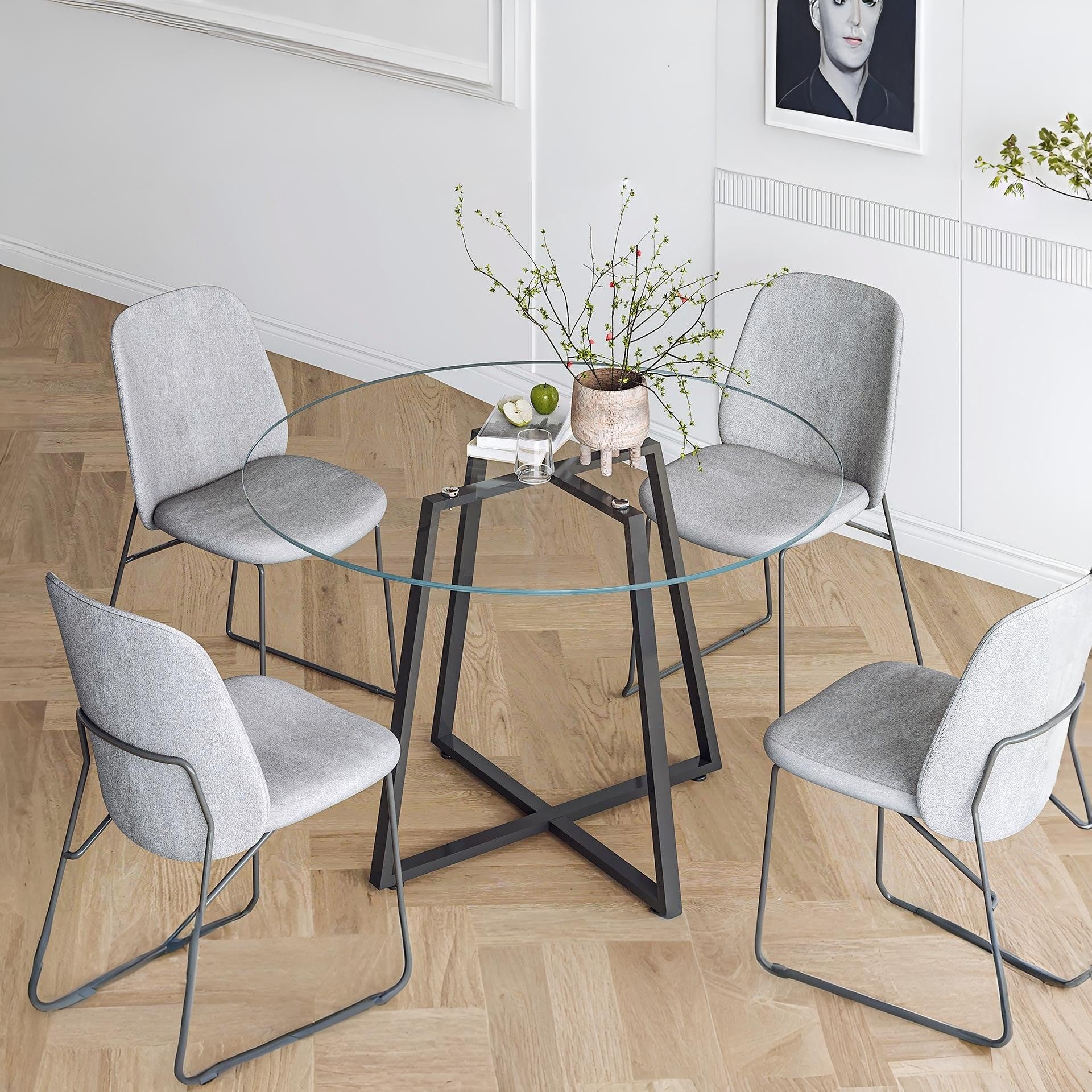 Chase Tempered Glass Round Dining Table 120 X 75cm – Treasurebox