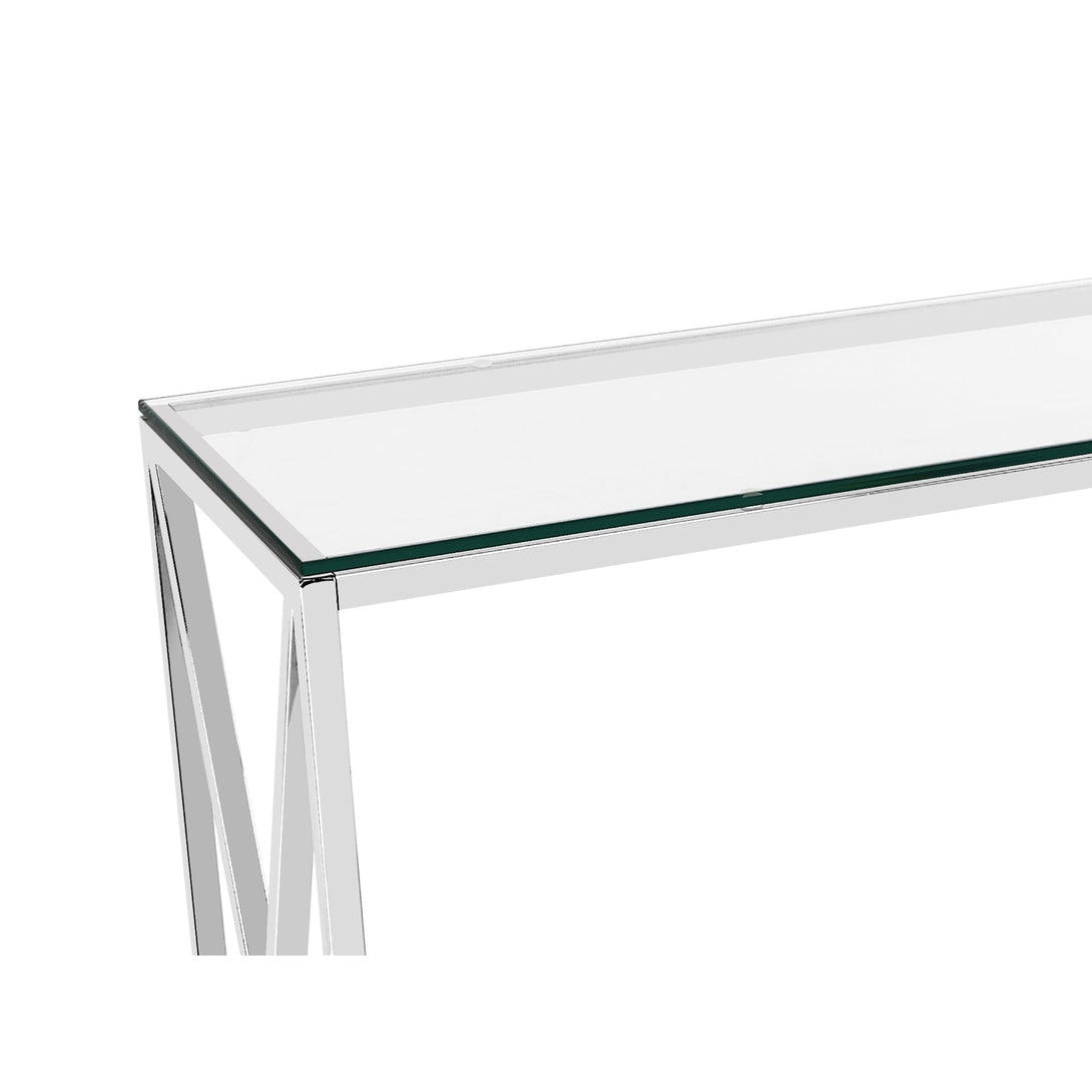Tony Tempered Glass Rectangular Console Table – Treasurebox