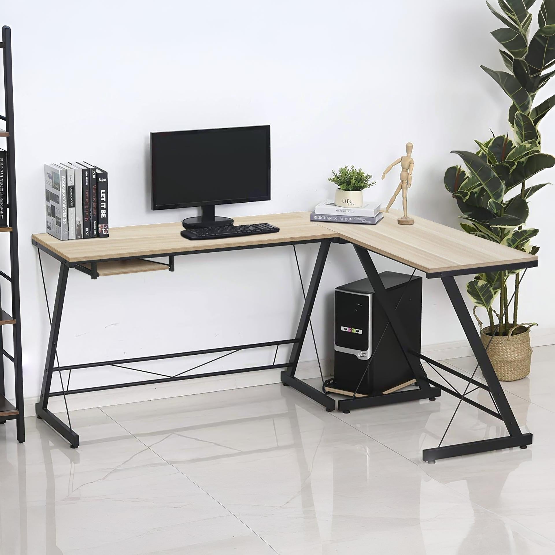 Emerson Computer Corner Desk - Maple | Stylish & Practical – Treasurebox