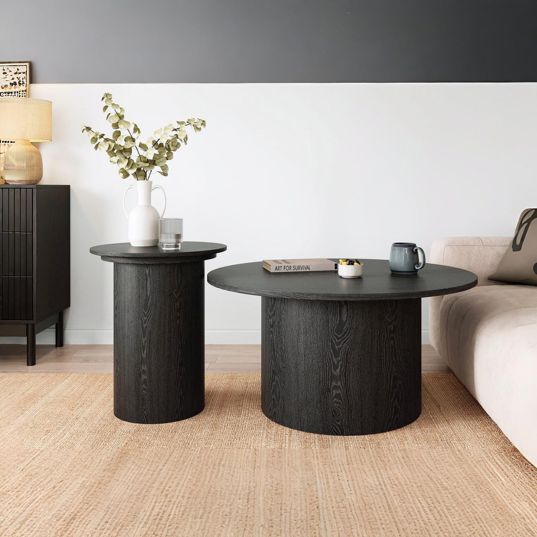 Adley Round Coffee Table 45cm - Black – Treasurebox