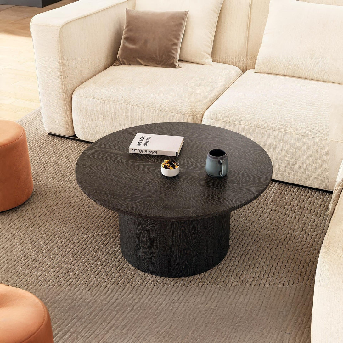 Adley Round Coffee Table 90cm - Black – Treasurebox