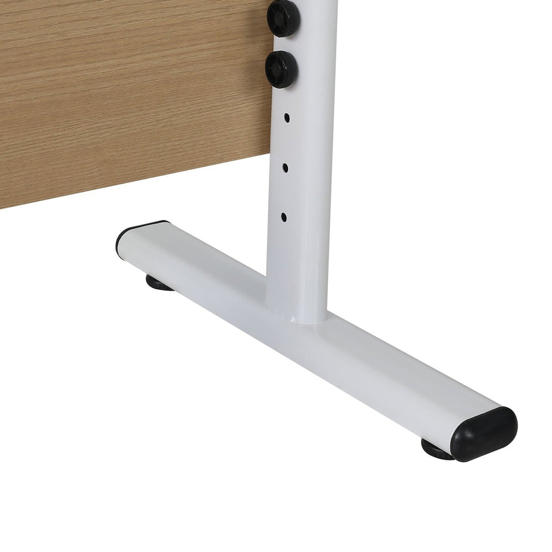 Hector 100cm Height-Adjustable Computer Desk - Maple + White – Treasurebox