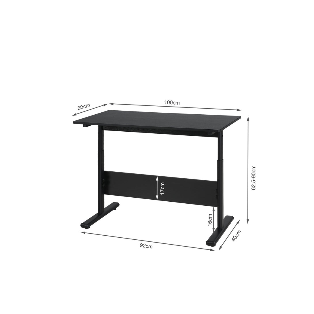 Hector 100cm Height-Adjustable Computer Desk - Black – Treasurebox